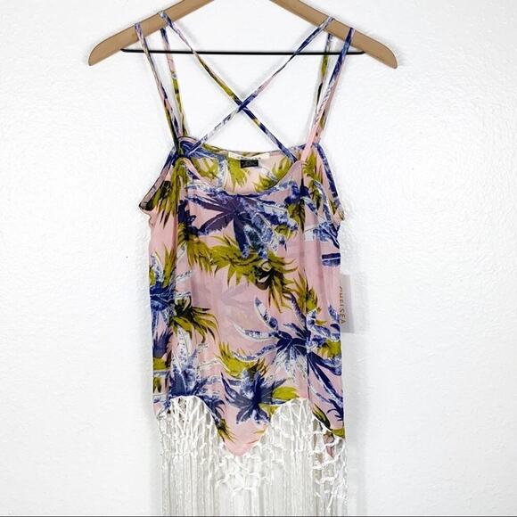 Chelsea Pink Leaf Swimming Top/Cover Up La… - Picture 1 of 7